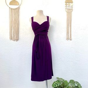 Umgee Deep Purple Jersey Wrap Midi Dress